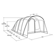 Outwell Ohio 5 TC 5 Berth Three Room Tunnel Tent - View 18