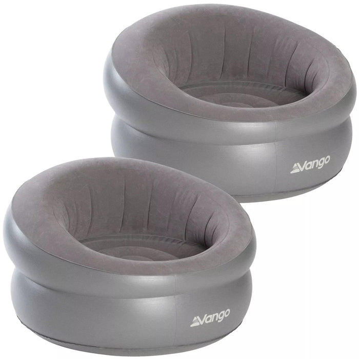 2x Vango Inflatable Donut Flocked Chair Nocturne Grey Vango - UK Camping And Leisure