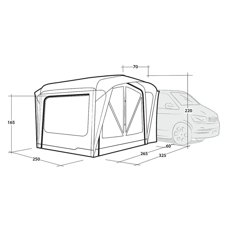Outwell Cross PowerAir Driveaway Awning Campervan 175-200cm Low - View 19