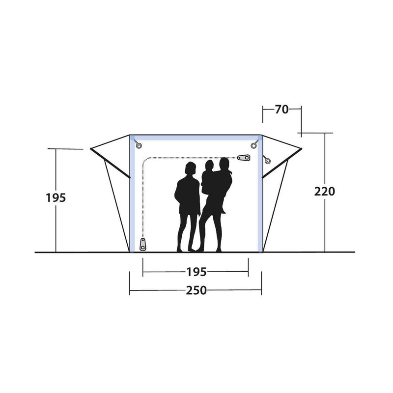 Outwell Cross PowerAir Driveaway Awning Campervan 175-200cm Low - View 20
