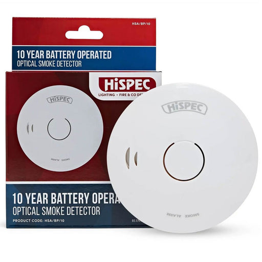 HiSpec 10 Year Optical Smoke Alarm With Lithium Battery HiSpec - UK Camping And Leisure
