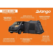 Vango Faros III Low Smoke  Drive Away Campervan Awning (180-210) - View 12