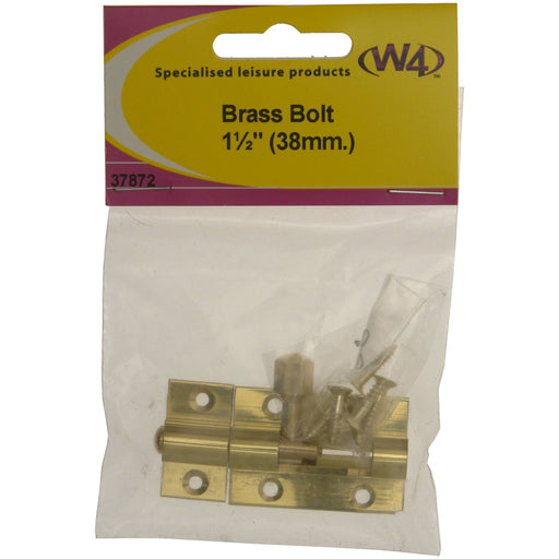 W4 Brass bolt 1.5in 37872 W4 - UK Camping And Leisure