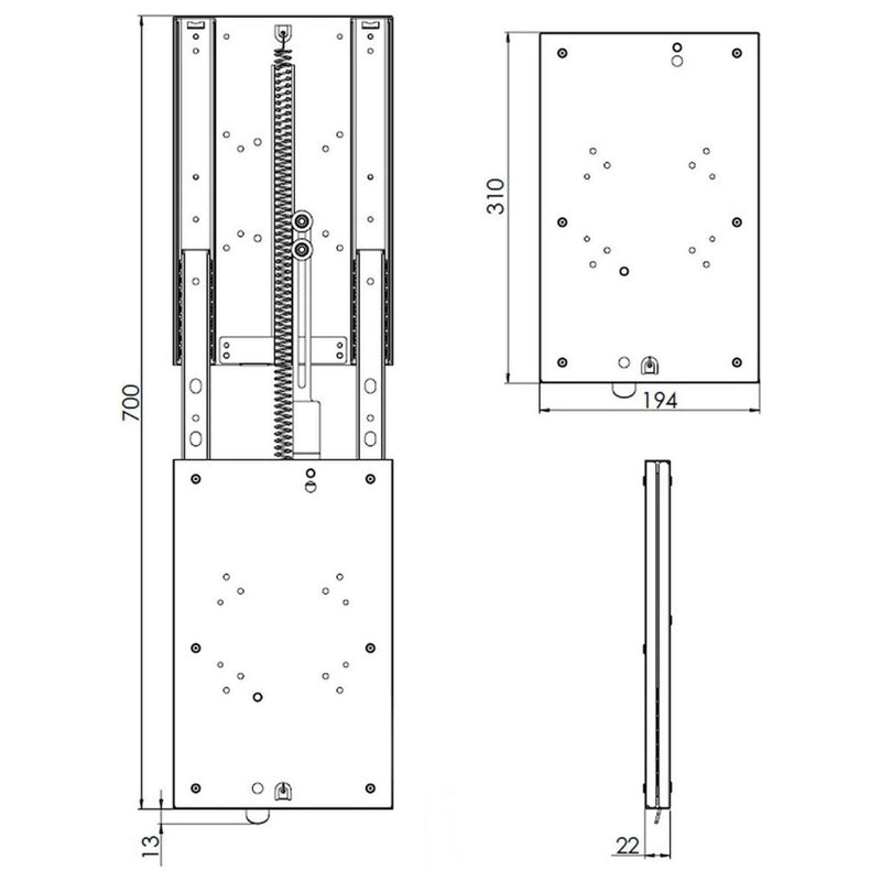 Height Adjustable Pivoting LCD Bracket for Mobile Homes Nova - UK Camping And Leisure