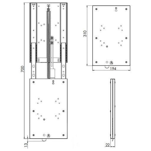 Height Adjustable Pivoting LCD Bracket for Mobile Homes Nova - UK Camping And Leisure