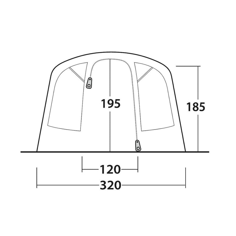 Outwell Colorado 5 Air 5 Berth Three Room Tunnel Tent - View 8