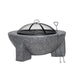 Dellonda Round MgO Fire Pit with BBQ Grill Ø75cm Safety Mesh Screen - Dark Grey Dellonda - UK Camping And Leisure