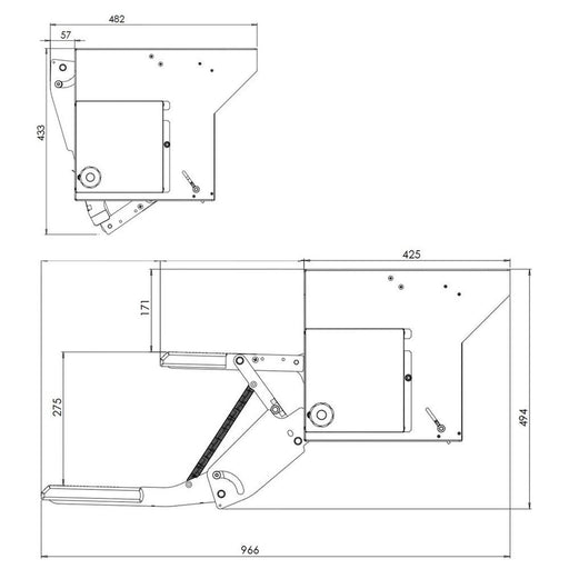 Double Step with Disappearing Motion (Motor Kit Right) Lippert - UK Camping And Leisure