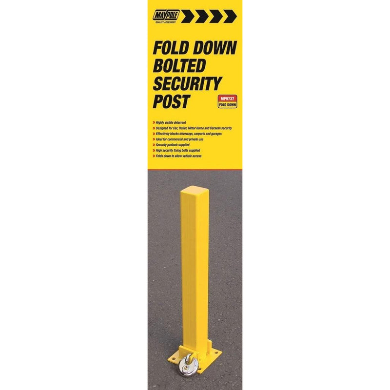 Maypole Security Parking Post Driveway Bollard Fold Down, Padlock & Anchor - View 5