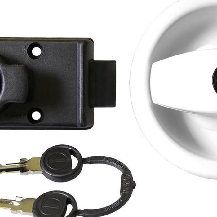 Zadi Door Lock White Right Hand Zadi - UK Camping And Leisure