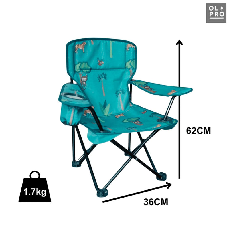 Olpro Kids Camping Chair Jungle Design 38x38x62cm