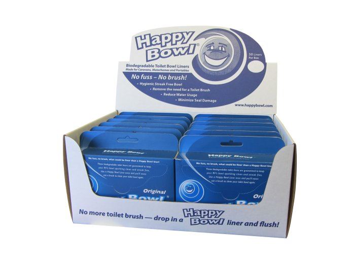 Happy Bowl Biodegradable Toilet Bowl Liners Original 50 Liners in a Box Caravan
