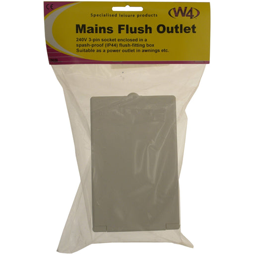 W4 Flush Mains Outlet Oblong 20039 W4 - UK Camping And Leisure