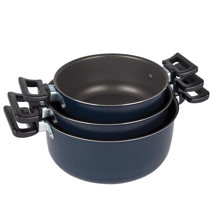 Bo-Camp Cookware Set Rondo 3 Pieces Aluminium Bo-Camp - UK Camping And Leisure