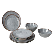 Bo-Camp Tableware Halo Melamine 12 Pieces Grey Bo-Camp - UK Camping And Leisure