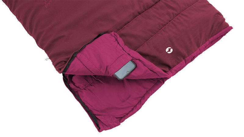 Outwell Champ Kids Deep Red Red Junior Sleeping Bag | camping sleeping bag, garden, summer