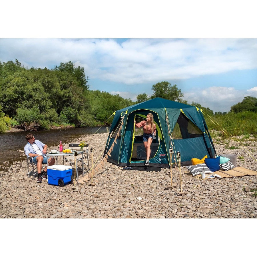 Coleman Octagon Green 8 Person Blackout Tent Camping Festival Outdoors Garden Coleman - UK Camping And Leisure