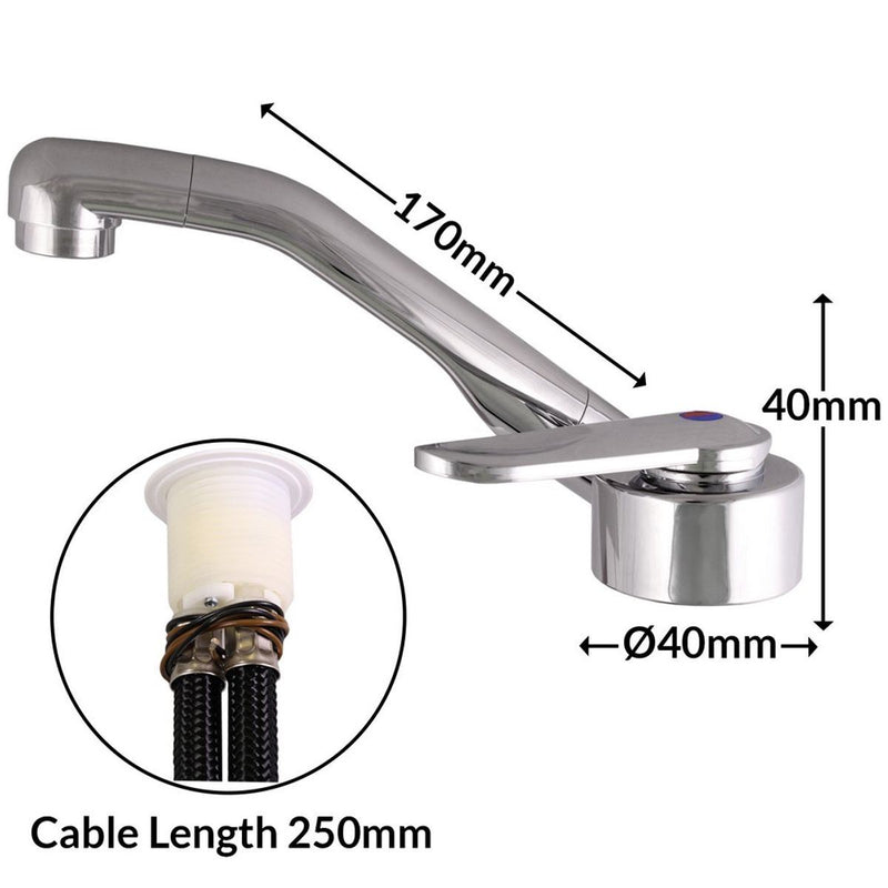 Florenz Chrome 90 Degree Turn Mixer Tap Nova - UK Camping And Leisure