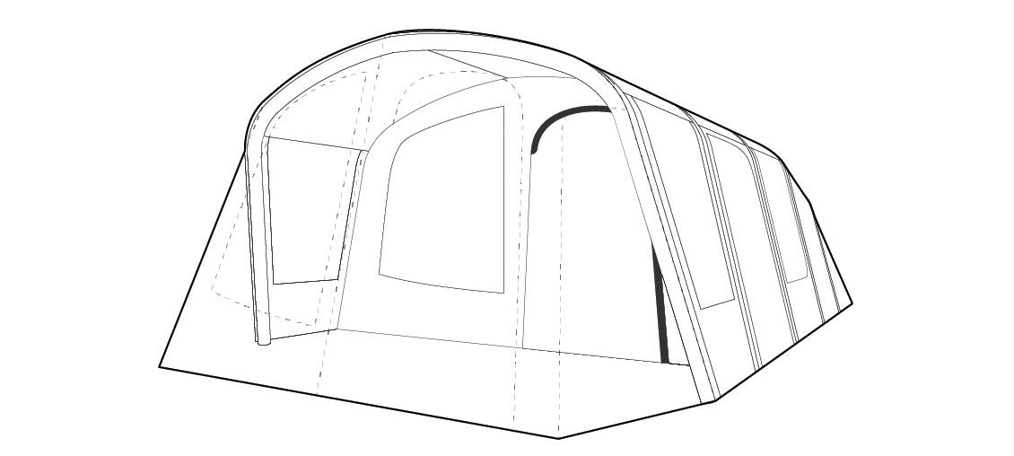 Outwell Phoenix 6+2 Pole Tent Green 8 Person Outwell - UK Camping And Leisure