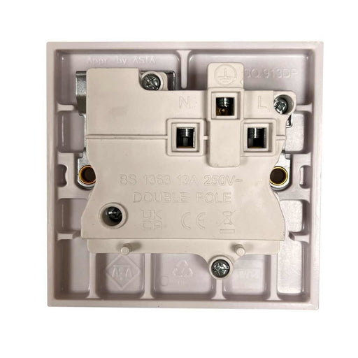 Square Edged Single Switched Socket White AG - UK Camping And Leisure