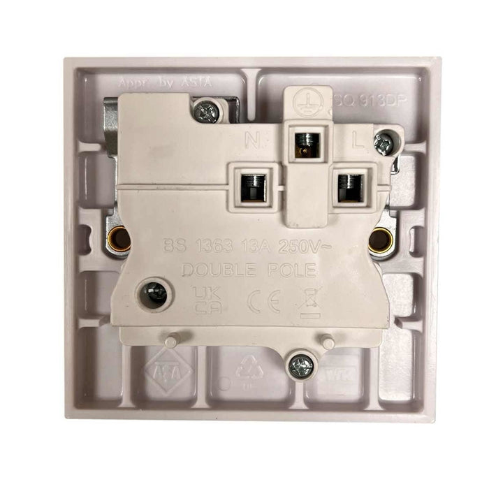 Square Edged Single Switched Socket White AG - UK Camping And Leisure