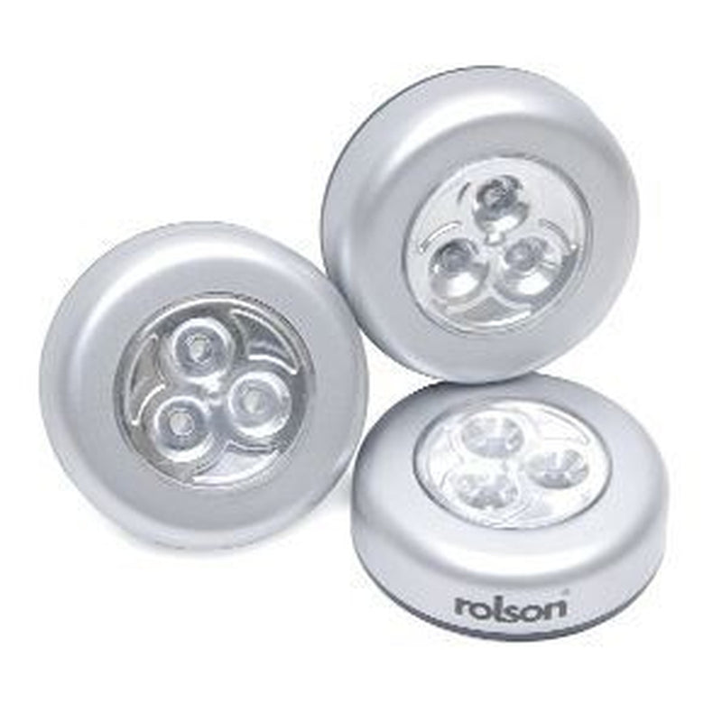 Rolson 3 Piece 3 Led Sticky Light 61761 UK Camping And Leisure - UK Camping And Leisure