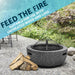 Dellonda Round MgO Fire Pit with BBQ Grill Ø60cm Safety Mesh Screen - Dark Grey Dellonda - UK Camping And Leisure