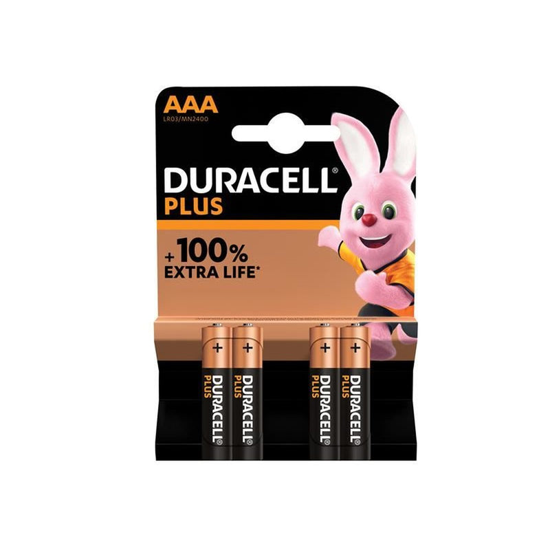 Duracell AAA Cell Plus Power +100% Batteries (Pack 4) Duracell - UK Camping And Leisure