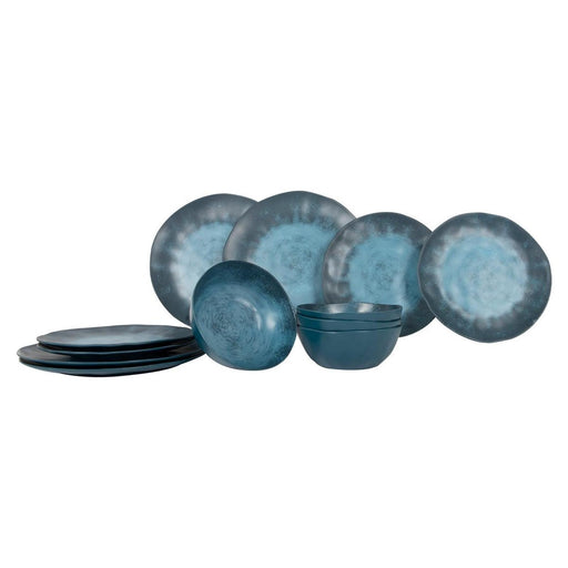 Gimex Stone Line Tableware Dark Blue 12 Pieces Gimex - UK Camping And Leisure