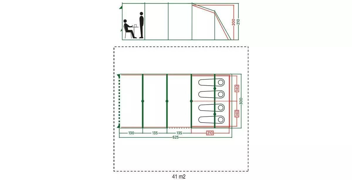 Coleman Tunnel Tent Meadowood 4L 4 Person Black Out Bedrooms Grey Camping Garden Coleman - UK Camping And Leisure