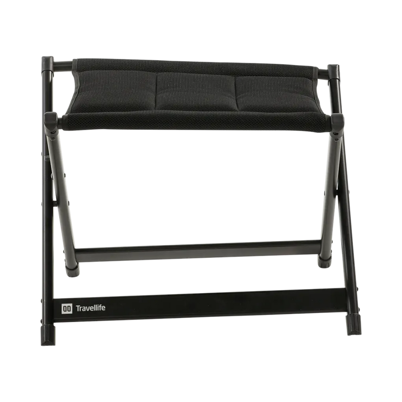 Travellife Barletta Footrest Black | breathable, lightweight, garden