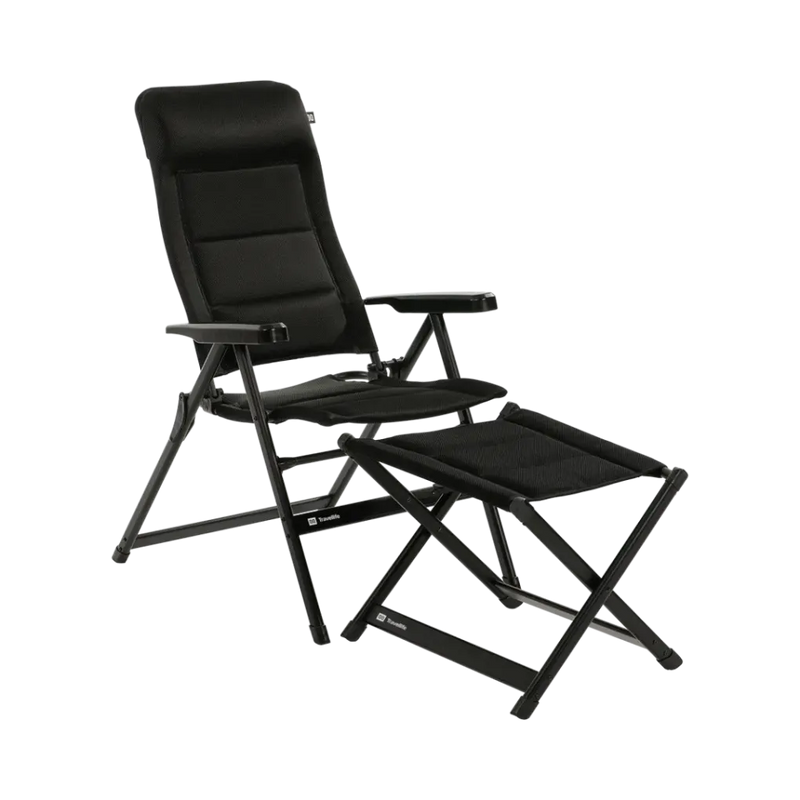 Travellife Barletta Footrest Black | breathable, lightweight, garden
