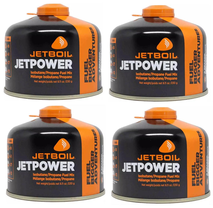 4x Jetboil JetPower Butane Gas Fuel 230g Canister Jetboil - UK Camping And Leisure