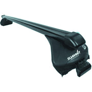 Summit SUP-865A Premium Integrated Railing Bar for Cars with Running Rails, Black Steel, Set of 2 - Summit Shop