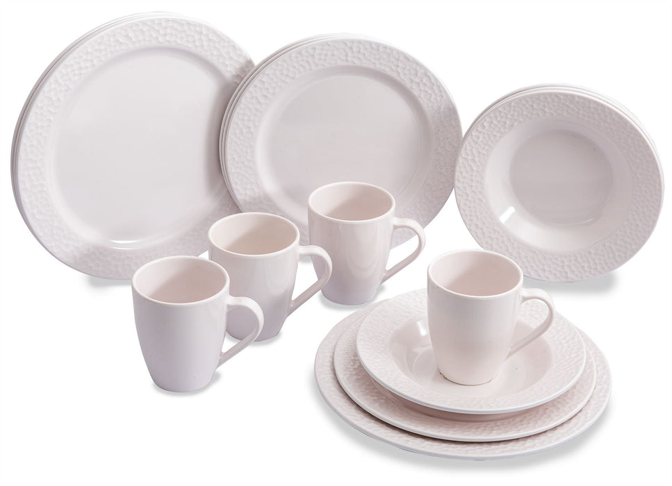 Quest 16 Piece Camping Dinner set whistful white Quest - UK Camping And Leisure