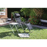Crespo Zero Gravity Chair AL/232 Deluxe Dark Grey Crespo - UK Camping And Leisure