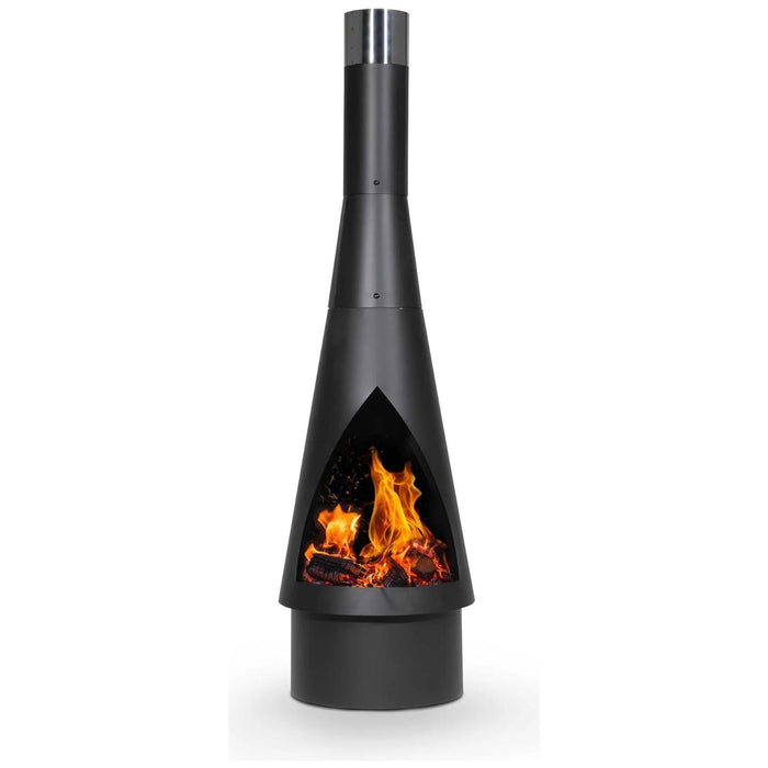 Dellonda Outdoor Chiminea Fireplace Fire Pit Heater Durable Black Steel Dellonda - UK Camping And Leisure