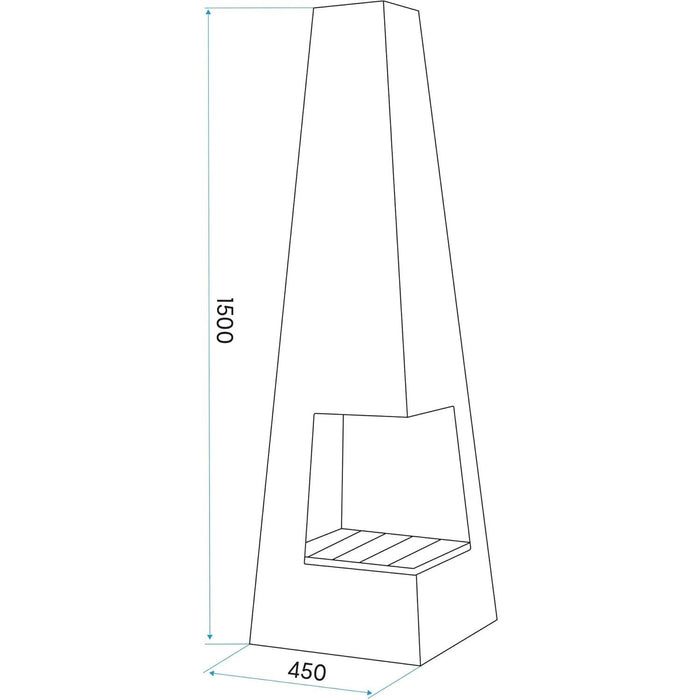 Dellonda Chiminea Wood Burner Heater for Outdoors W45cm x H150cm - Black Steel Dellonda - UK Camping And Leisure