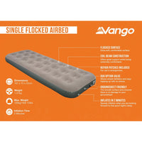 Vango Single Flocked Airbed Dark Grey