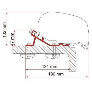 Fiamma F80/F65 Adapter Kit Standard 98655-855 Fiamma - UK Camping And Leisure