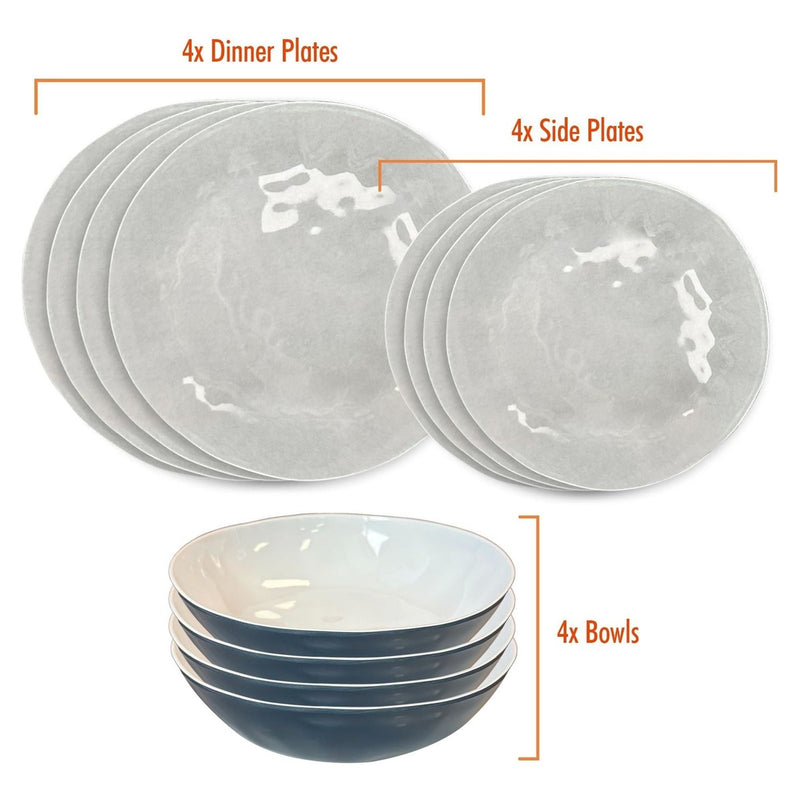 MDS1203 Liberty Murano 12 Piece Melamine Dinner Set LL1380 Liberty Leisure UK - UK Camping And Leisure