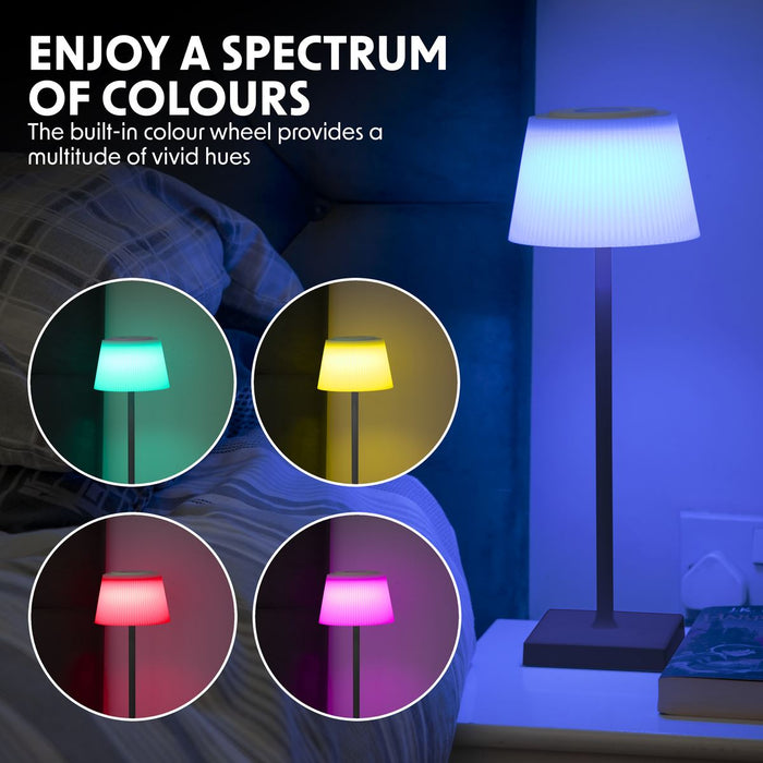 Dellonda Rechargeable Table Lamp for Home Office Restaurant RGB Colours Dellonda - UK Camping And Leisure