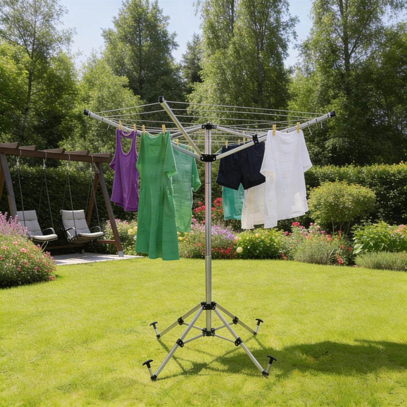 Leisurewize Caravan Camping 4 Arm Rotary Clothes Airer with Pegs - View 6