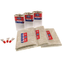 Baileys Fibreglass Repair Kit 24Sq ft with Resin, Matting, and Tools