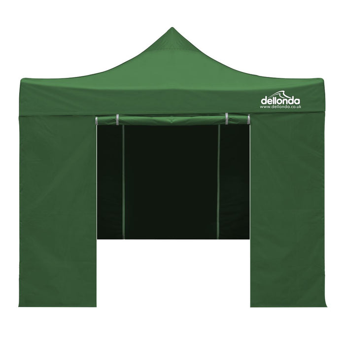 Dellonda 3x3m Pop-Up Gazebo & Side Walls Water Resistant Fabric - Green Dellonda - UK Camping And Leisure