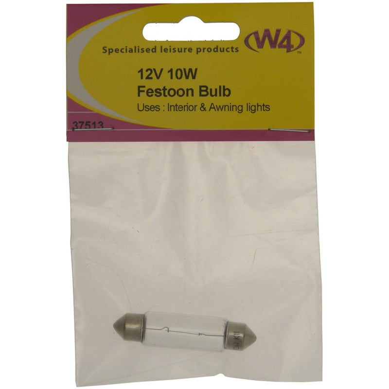 W4 Festoon Bulb 10W 12V 37513 W4 - UK Camping And Leisure