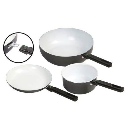 Bo-Camp Frying Pan Sprint Removable Handle Blk/White Dia 26cm Bo-Camp - UK Camping And Leisure