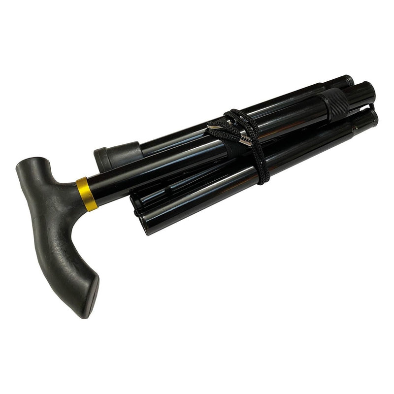 Black Folding Walking stick M0039 UK Camping And Leisure - UK Camping And Leisure