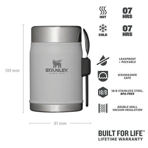 Stanley Legendary Food Jar + Spork 0.4L Ash Stanley - UK Camping And Leisure