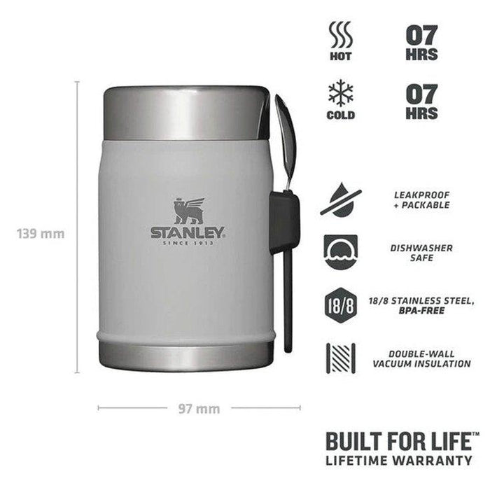 Stanley Legendary Food Jar + Spork 0.4L Ash Stanley - UK Camping And Leisure